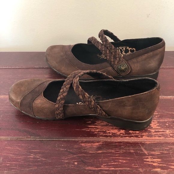 Aetrex Women's Ada Braided Mary Jane Orthopedic Brown Suede Size 9 - Picture 3 of 8